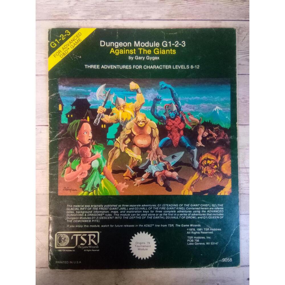 TSR ADnD Dungeon Module G1-2-3 Against The Giants 9058 ~ Gary Gigax 1981